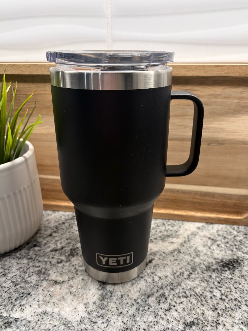 Yeti Black Stainless Steel Insulated Travel Mug with Handle